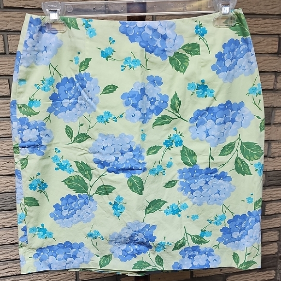 Talbots Skirt Great For Summer Yellow With Flowers Lined  Sz 12 Excellent - Picture 1 of 10